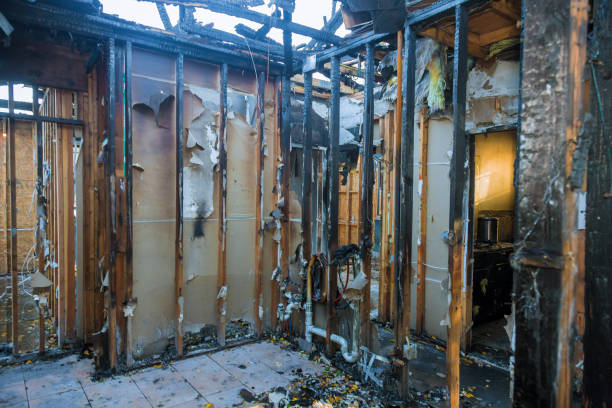 Professional Fire Damage Restoration technician working in Roseville, MI
